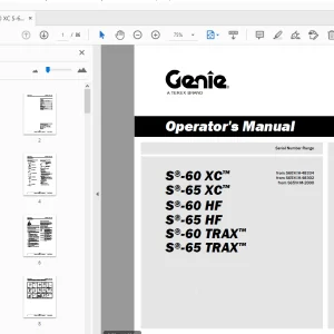 Genie S-60 S-65 XC HF TRAX Owner's Manual PDF Download