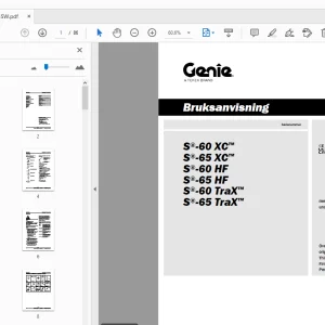 Genie S-60 S-65 XC HF TRAX Bruksanvisning PDF Download