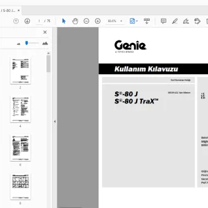 Genie S-80 J S-80 J TraX Kullanım Kılavuzu 1306266TR - PDF DOWNLOAD