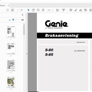 Genie S-80 S-85 Bruksanvisning 133071SW - PDF DOWNLOAD