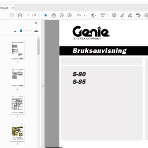 Genie S-80 S-85 Bruksanvisning T107111SW - PDF DOWNLOAD