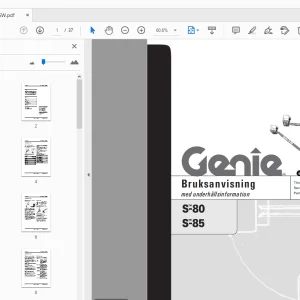 Genie S-80 S-85 Bruksanvisning med underhållsinformation 82200SW - PDF
