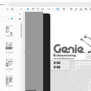 Genie S-80 S-85 Bruksanvisning med underhållsinformation 82580SW - PDF