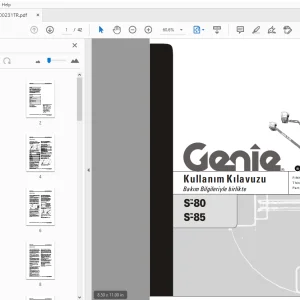 Genie S-80 S-85 Kullanım Kılavuzu Bakım Bilgileriyle birlikte - PDF