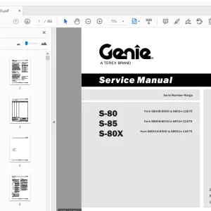Genie S-80 S-85 S-80X Service Manual 122985 - PDF DOWNLOAD
