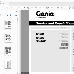 Genie S-80 S-85 S-80X Service & Repair Manual 1287339GT - PDF DOWNLOAD