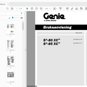 Genie S-80 XC S-85 XC Bruksanvisning 1279298SW - PDF DOWNLOAD