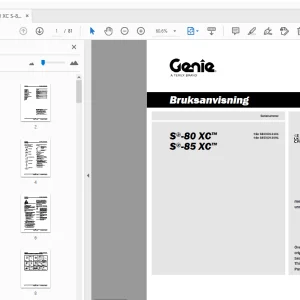 Genie S-80 XC S-85 XC Bruksanvisning 1311085SW - PDF DOWNLOAD