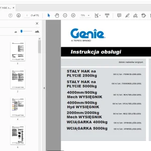 Genie STAŁY HAK na PŁYCIE 2500kg Instrukcja obsługi 57.0303.5230_12 - PDF DOWNLOAD