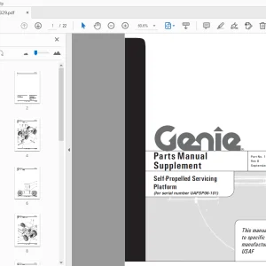 Genie Self-Propelled Servicing Platform Parts Manual (Supplement) - PDF