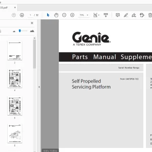 Genie Self Propelled Servicing Platform Parts Manual Supplement - PDF
