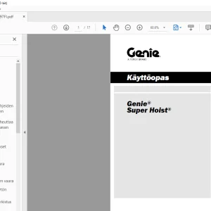 Genie Super Hoist Käyttöopas - PDF DOWNLOAD (Finnish)