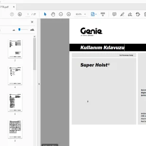 Genie Super Hoist Kullanım Kılavuzu 1314197TR - PDF DOWNLOAD