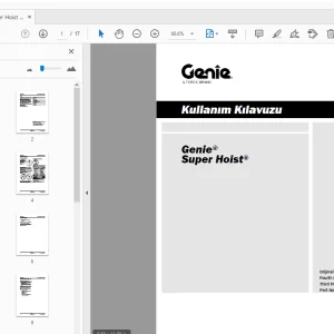 Genie Super Hoist Kullanım Kılavuzu 82297TR - PDF DOWNLOAD