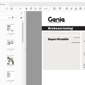 Genie Super-Straddle Bruksanvisning 133409SW - PDF DOWNLOAD