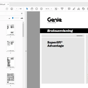 Genie Superlift Advantage Bruksanvisning 1314199SW - PDF DOWNLOAD
