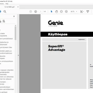 Genie Superlift Advantage Käyttöopas 1314199 PDF