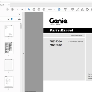 Genie TMZ-50/30 TMZ-17/10 Parts Manual 62800 - PDF DOWNLOAD