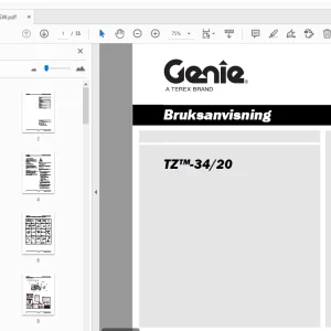 Genie TZ-34/20 Bruksanvisning 133554SW - PDF DOWNLOAD