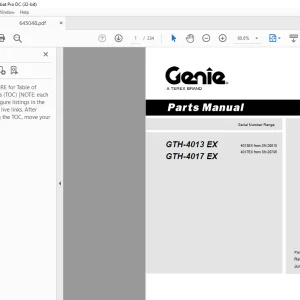 Genie Telehandler GTH-4013 EX GTH-4017 EX Parts Manual - PDF DOWNLOAD
