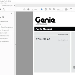 Genie Telehandler GTH-1256 AF Parts Manual - PDF DOWNLOAD