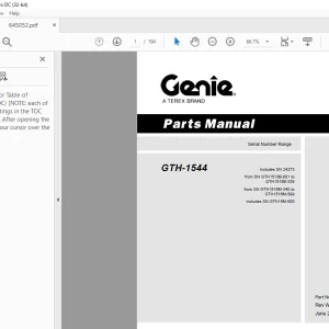 Genie Telehandler GTH-1544 Parts Manual - PDF DOWNLOAD