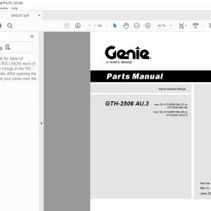 Genie Telehandler GTH-2506 AU.3 PARTS MANUAL 645057 - PDF DOWNLOAD