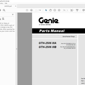 Genie Telehandler GTH-2506 IIIA GTH-2506 IIIB PARTS MANUAL 645055