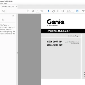 Genie Telehandler GTH-3007 IIIA GTH-3007 IIIB PARTS MANUAL