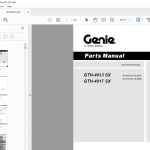 Genie Telehandler GTH-4013 SX GTH-4017 SX Parts Manual - PDF DOWNLOAD