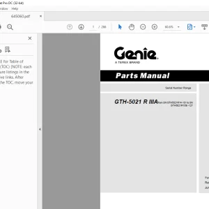 Genie Telehandler GTH-5021 R IIIA Parts Manual