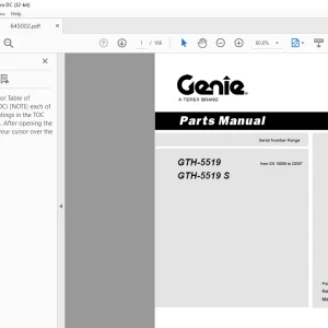 Genie Telehandler GTH-5519 GTH-5519S PARTS MANUAL -  PDF DOWNLOAD