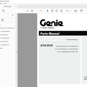 Genie Telehandler GTH-5519 Parts Manual 645054 -  PDF DOWNLOAD