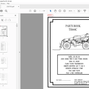 Genie Telehandler TH644C PARTS BOOK MANUAL - PDF DOWNLOAD