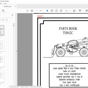 Genie Telehandler TH842C PARTS BOOK Manual 234907 - PDF DOWNLOAD