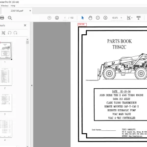 Genie Telehandler TH842C PARTS BOOK Manual 236106 - PDF DOWNLOAD