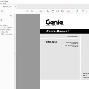 Genie Telehandlers GTH-1256 Parts Manual 645059 - PDF DOWNLOAD