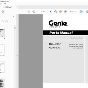 Genie Lift GTH-3007 AGRI-730 Parts Manual - PDF DOWNLOAD