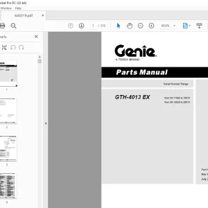 Genie Telehandlers GTH-4013 EX Parts Manual 645019 - PDF DOWNLOAD