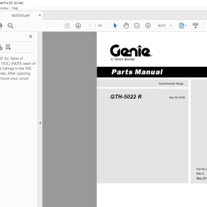 Genie Telehandlers GTH-5022 R Parts Manual 645034 - PDF DOWNLOAD