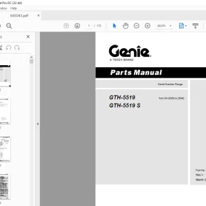 Genie Telehandlers GTH-5519 GTH-5519 S Parts Manual 645043
