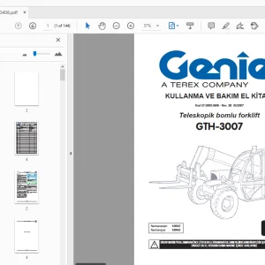 Genie Teleskopik bomlu forklift GTH-3007 KULLANMA VE BAKIM EL KİTABI - PDF