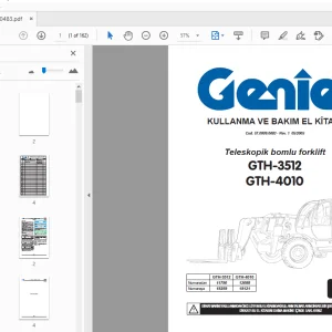 Genie Teleskopik bomlu forklift GTH-3512 GTH-4010 KULLANMA VE BAKIM EL KİTABI - PDF