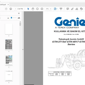 Genie Teleskopik bomlu forklift GTH-3713el GTH-4017 GTH4514 Series KULLANMA VE BAKIM EL KITABI - PDF