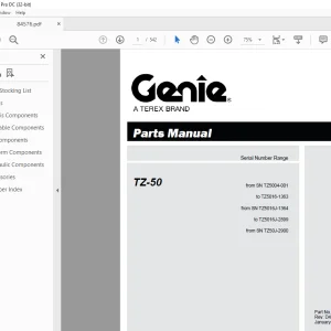 Genie Towed Aerial Lifts TZ-50 Parts Manual 84576 - PDF DOWNLOAD