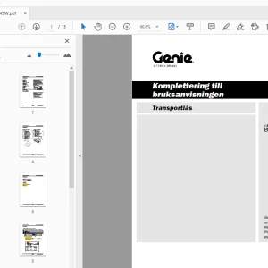 Genie Transportlås Komplettering till bruksanvisningen 1286694SW - PDF