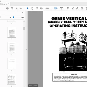 Genie V-1832, V-1854 & V-2470 Vertical Lift Operation,Parts & Schematics Manual 25183 - PDF