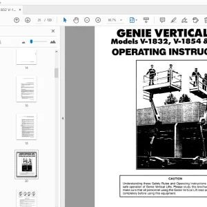 Genie V-1832 V-1854  & V-2470 Operation,Parts & Schematics Manual - PDF