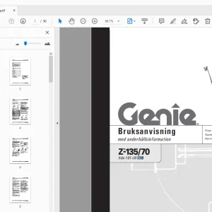 Genie Z-135/70 Bruksanvisning med underhållsinformation 82800SW - PDF