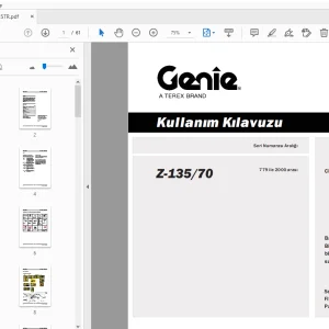 Genie Z-135/70 Kullanım Kılavuzu 114475TR - PDF DOWNLOAD